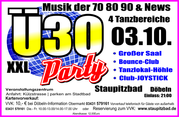 Ü30 Party 03.10.2026.